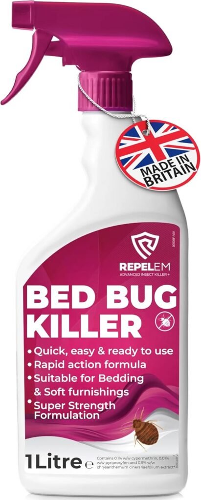 REPELEM Bed Bug Killer Spray – 1L | Kills All Life Stages, For Mattresses & Soft Furnishings