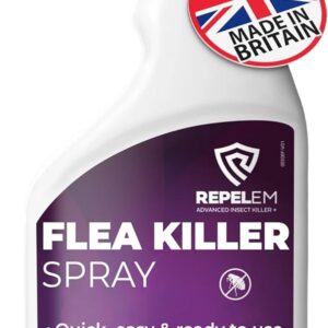 REPELEM Flea Spray 1L – Household Flea Killer for Eggs, Larvae & Adult Fleas, Ready-to-Use Home & Carpet Treatment