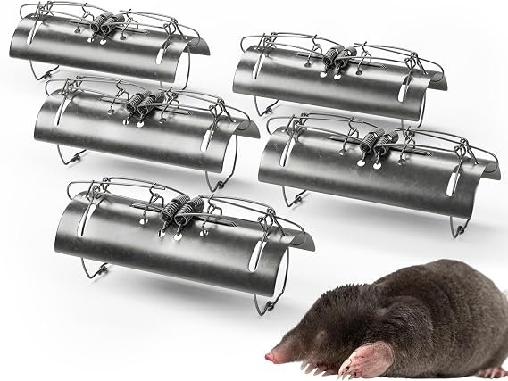 REPELEM Mole Tunnel Traps – Reusable, Rust-Resistant & Durable Mole Traps, Pack of 5