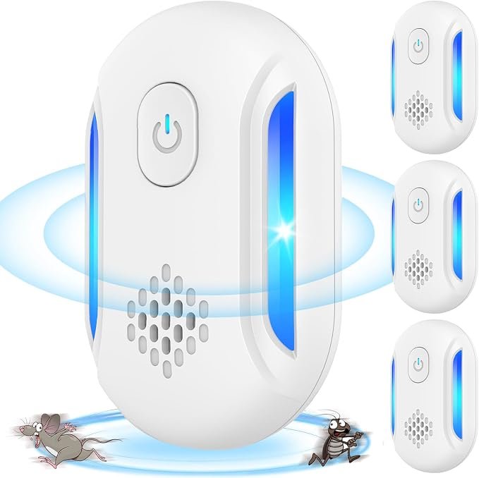 2026 Plug-In Ultrasonic Mice & Rat Repeller (4-Pack) – Radiation-Free Heavy-Duty Rodent Control