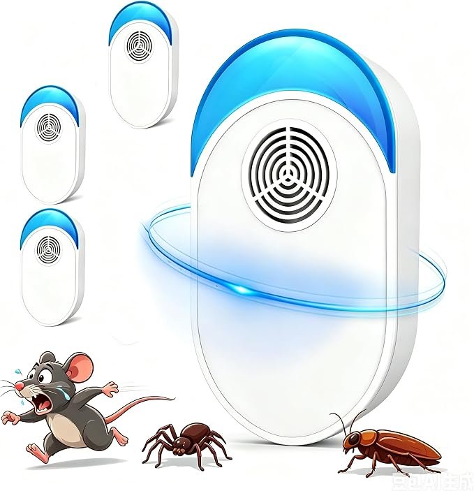 Ultrasonic Mice & Rat Repeller (4-Pack) – Plug-In Rodent & Bug Control
